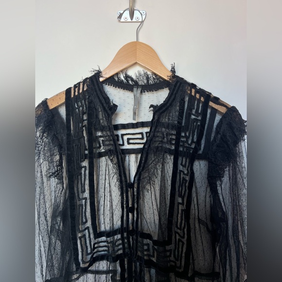 Anthropologie Holly Flocked Tunic Top Size XL Rare - Picture 6 of 15